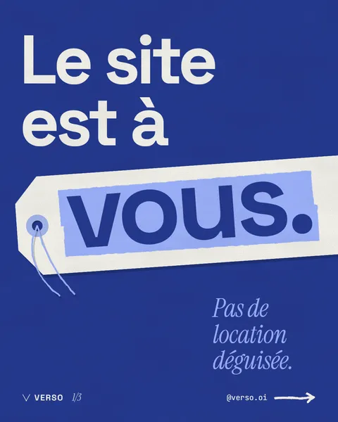 Visuel « Le site est à vous » : pas de location déguisée